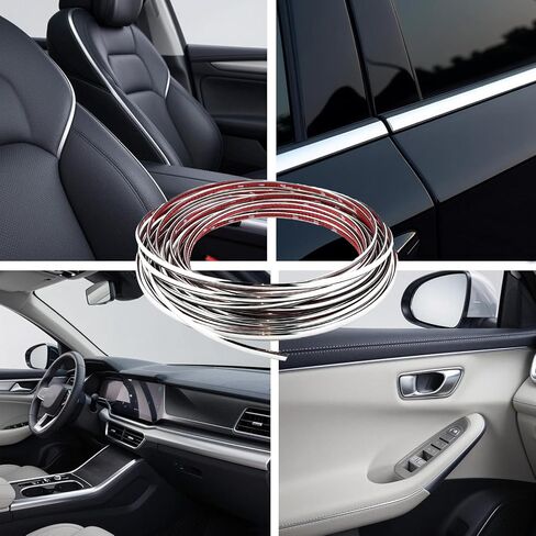 Lunsom Custom Most Chrome Plated Decoration Trim Strip Line, Car Door Fender Interior DIY Moulding Trimming Strip for Most Vehicle (12M x 6MM) in Saudi Arabia