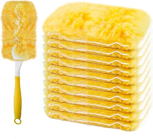 إعادة ملء Duster لـ Swiffer Duster ، 20 مجموعة من عبوات Duster Duster Huffle لتنظيف الأثاث الأثاث السقف الأعمى ، وسطح متعددة السطح 360 ريشة إعادة التخلص من الملء ، مع مقبض واحد in Kuwait