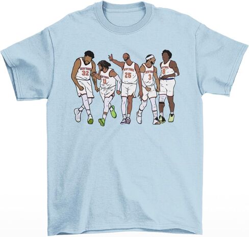 Karl-Anthony Towns, Jalen Brunson, Mikal Bridges, Josh Hart & OG Anunoby New York Basketball T-Shirt in Saudi Arabia