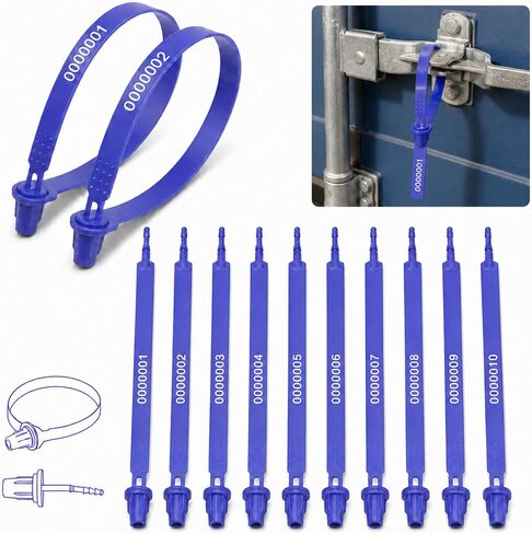 1000 Pcs Plastic Truck Trailer Door Seals, Tamper Evident Security Seals, Numbered Safety Disposable Tags for Container, Trailer, Warehouse, Blue in Saudi Arabia