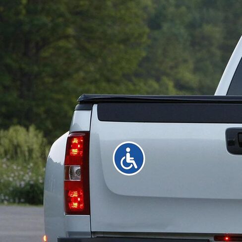 Car Handicap Parking Sign, 2PCS Reflective Magnetic Vehicle Disabled Parking Access Symbol Sticker, Waterproof Automotive Handicap Stop Signs, Universal for SUV RV Truck (Square) in Saudi Arabia