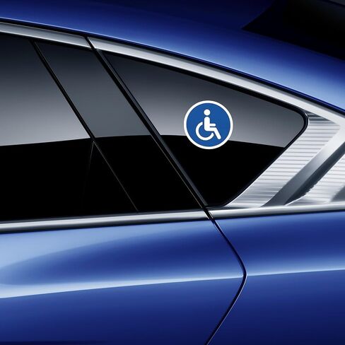 Car Handicap Parking Sign, 2PCS Reflective Magnetic Vehicle Disabled Parking Access Symbol Sticker, Waterproof Automotive Handicap Stop Signs, Universal for SUV RV Truck (Square) in Saudi Arabia