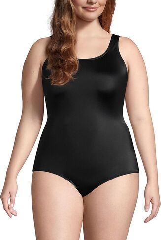 LANDS 'LAND' Women's Tummy Control Clorine Clorine Recout Neck Cup Cup Tugless Sporty One Piece One Piece Swimsuit in Kuwait