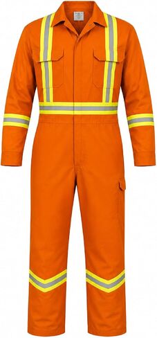 معطف Just In Trend Safety Hi Vis مع سحاب للساق - 100% قطن، 7 أونصة in Kuwait