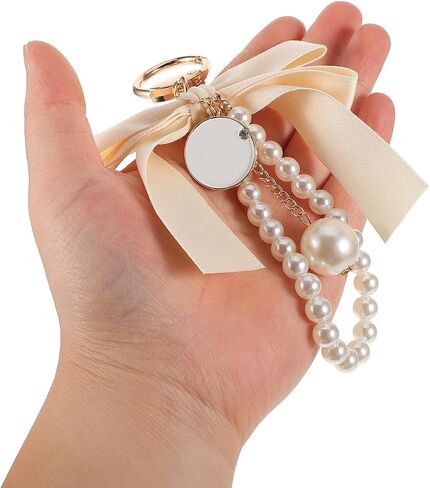 GALPADA Bow Keychain, Vintage Pearl Keychain, Beige Car Key Chain Bag Charms for Handbags Tote Purse Accessories in Saudi Arabia