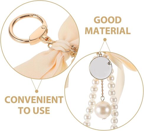 GALPADA Bow Keychain, Vintage Pearl Keychain, Beige Car Key Chain Bag Charms for Handbags Tote Purse Accessories in Saudi Arabia