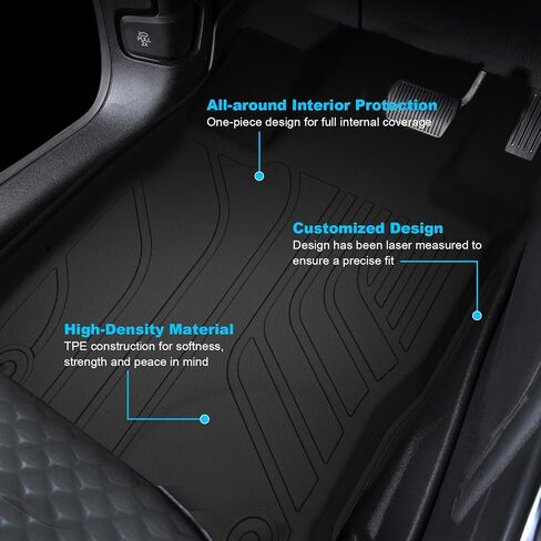 سجادات الأرضية وبطانة الحمولة لعام 2020 2021 2022 2023 2024 Ford Escape (غير مناسب هجين) مجموعة كاملة من مطاط TPE للحماية من الطقس وبطانات أرضية السيارات وملحقات سجادة صندوق السيارة، أسود in Kuwait