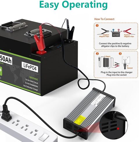 شاحن بطارية LiFePO4 48V 15A، 58.4V LiFePO4 AC - شاحن DC للشحن السريع والحماية الذكية لبطاريات LiFePO4 48V in Kuwait