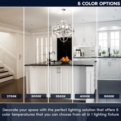LUXRITE 4 بوصة ضوء غائر، مصباح كشاف LED متراجع بدون غطاء، 5CCT 2700K-5000K، CRI90، 22W، 1700 لومن خرج عالي، 38 درجة، حافة سوداء مربعة قابلة للتبديل، قابلة للتعتيم، IC & رطب in Kuwait