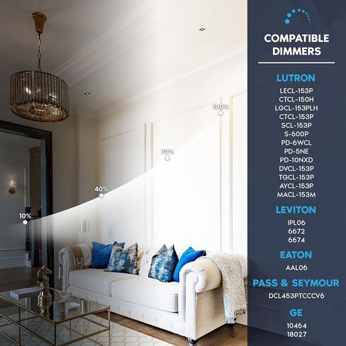 LUXRITE 4 بوصة ضوء غائر، مصباح كشاف LED متراجع بدون غطاء، 5CCT 2700K-5000K، CRI90، 22W، 1700 لومن خرج عالي، 38 درجة، حافة سوداء مربعة قابلة للتبديل، قابلة للتعتيم، IC & رطب in Kuwait