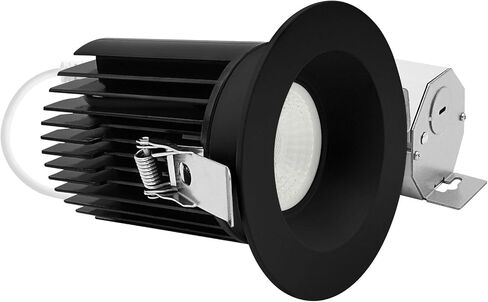 LUXRITE 4 بوصة ضوء غائر، مصباح كشاف LED متراجع بدون غطاء، 5CCT 2700K-5000K، CRI90، 22W، 1700 لومن خرج عالي، فيضان عريض 60 درجة، زخرفة سوداء مستديرة، ثنائي التعتيم، IC & رطب in Kuwait