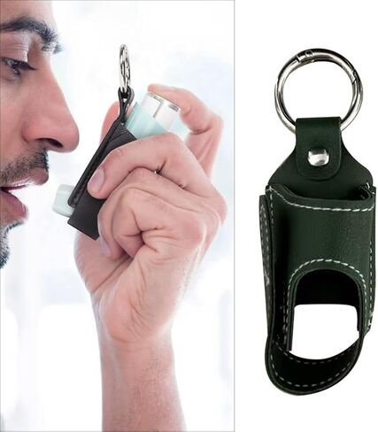 Convenient PU Leather Inhaler Travel Case Portable Holder for Daily Use and Indoor Activities with Metal in Kuwait