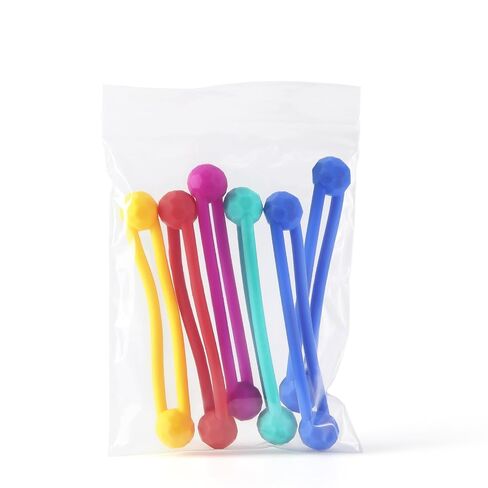 JMU Dental Silicone Instrument Ties, Autoclavable Up to 275°F Assembly Straps, Assorted Colors 6 Pcs/Pack for Bundling Instruments in Kuwait