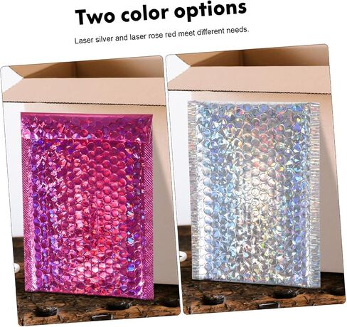 PRETYZOOM 16 Pcs Holographic Bubble Mailers Self-Sealing Padded Envelopes for Shipping and Mailing Sturdy Cushion Envelopes for Small Business Packaging in Kuwait