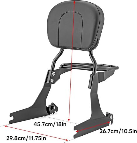 Wsays معيار الارتفاع سيسي بار ورف الأمتعة ومجموعة أدوات الإرساء المتوافقة مع Harley Dyna Low Rider Street Bob Super Wide Glide FXD FXDWG FXDB FXDC FXDL 2006-2017، كروم in Kuwait