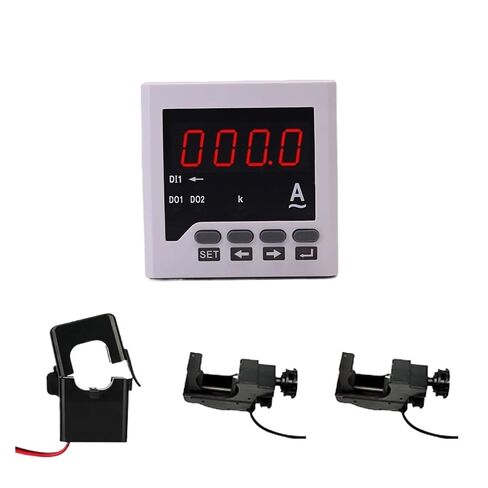 Programmable AC Ampere Meter with Delay Time Alarm Relay NO High Alarm/NC Low Alarm Ammeter with CT and 2 Pcs Voltage Clamp in Saudi Arabia