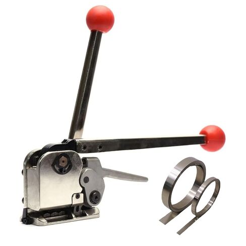 Manual Steel Strapping Tool, Buckleless Steel Banding Machine for 12.7-19Mm Straps, High Tension Packaging Tool with Anti-Rust Finish for Commercial Use in Kuwait