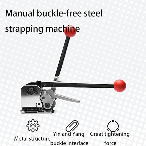 Manual Steel Strapping Tool, Buckleless Steel Banding Machine for 12.7-19Mm Straps, High Tension Packaging Tool with Anti-Rust Finish for Commercial Use in Kuwait