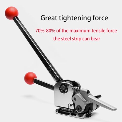Manual Steel Strapping Tool, Buckleless Steel Banding Machine for 12.7-19Mm Straps, High Tension Packaging Tool with Anti-Rust Finish for Commercial Use in Kuwait