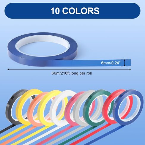 JMU 10 Rolls Colored Autoclave Tape, 216 ft x 0.4 in, Steam Sterilization Indicator Tape for Dental & Surgical Instruments, 270°F Autoclavable in Kuwait