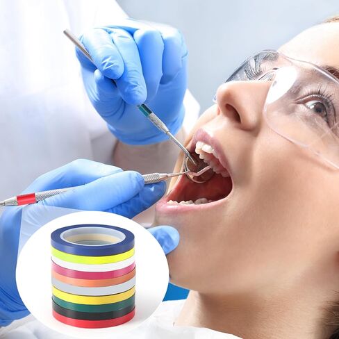 JMU 10 Rolls Colored Autoclave Tape, 216 ft x 0.4 in, Steam Sterilization Indicator Tape for Dental & Surgical Instruments, 270°F Autoclavable in Kuwait