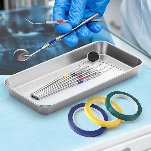 JMU 10 Rolls Colored Autoclave Tape, 216 ft x 0.4 in, Steam Sterilization Indicator Tape for Dental & Surgical Instruments, 270°F Autoclavable in Kuwait