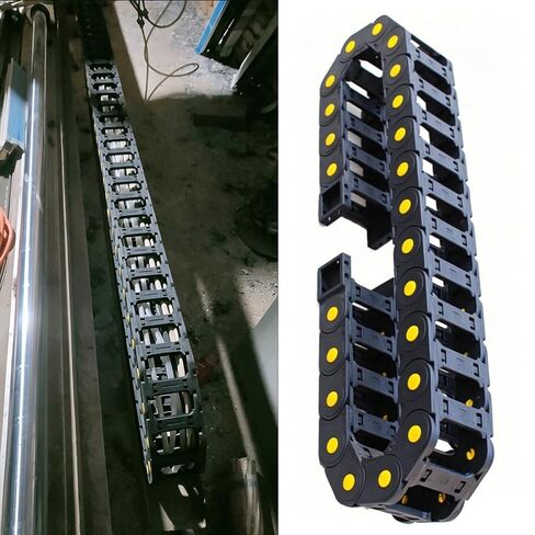 Reinforced Nylon Drag Chain, R75 Bending Radius Cable Wire Carrier for CNC Lathe Engraving Machines, Openable Bridge Type(1.38X4.92in/35X125mm,9.9ft/3m) in Kuwait