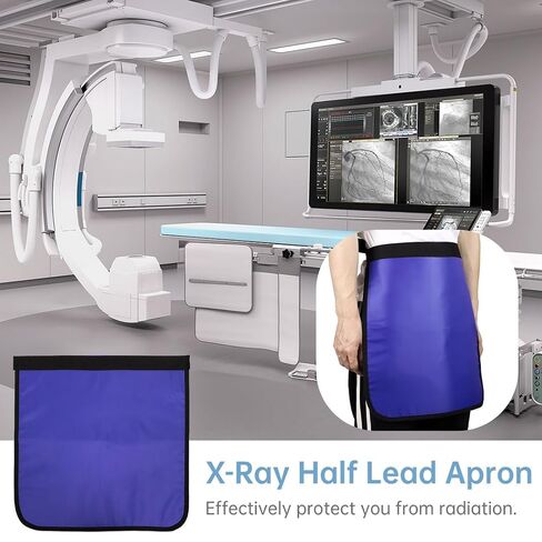 مريلة نصف رصاص من X-Ray، درع إشعاع 0.5 مم، غطاء واقي مقاس 17.7 × 17.7 بوصة للإعدادات السريرية والمختبرية والرعاية، مع قفل لاصق in Kuwait