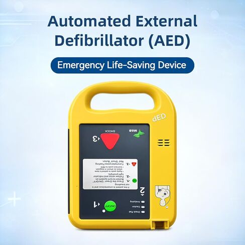 مزيل الرجفان الخارجي التلقائي AED، جهاز محمول للطوارئ مناسب للمنزل وصالة الألعاب الرياضية والمكتب والمدرسة والوصول العام (مترو الأنفاق/المركز التجاري) in Kuwait