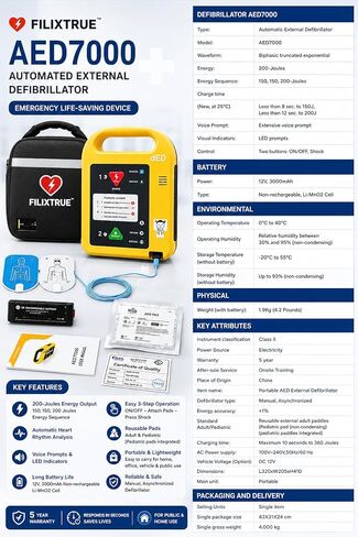 First Aid Kit AED Defibrillator | Home Portable, Emergency Equipment, Automatic External in Saudi Arabia