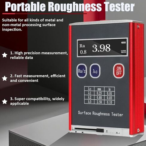 جهاز قياس الخشونة، جهاز اختبار رقمي محمول عالي الدقة، نطاق قياس Ra/Rq 0.05-15.0 مم، Rz/Rt 0.1-50.0 مم لاختبار السطح الدقيق in Kuwait