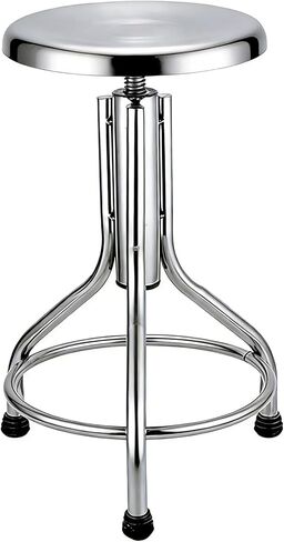 Stainless Steel Workbench Stool, Adjustable Swivel Stool Medical 3/4 Wheels, Heavy Duty Stool for Work Bench Round Cushion, Capacity 440 Lbs for Hospitals Office Work Kitchen,Silver,B in Kuwait