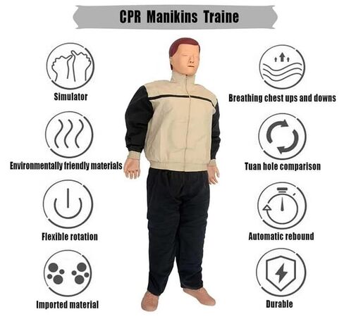 CPR Training Mannequin, Professional Full Body kit, Human Dummy Resuscitation for Medical Teaching Supplies Life-Size in Kuwait