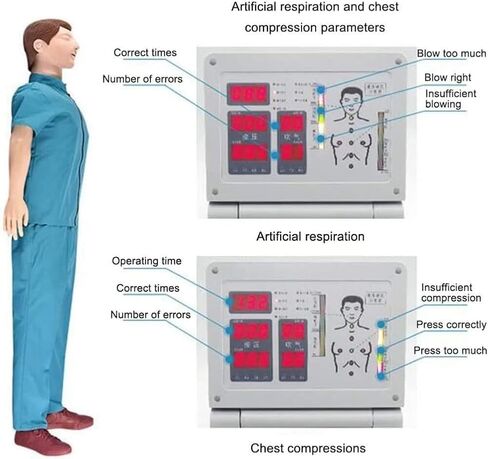 CPR First Aid Training Manikin, Cardiopulmonary Resuscitation Simulator, Professional Adult with Display Controller in Kuwait