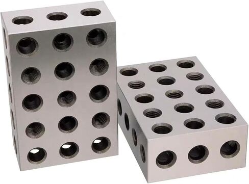 Hardened Steel Blocks 0.005" Precision Matched Machinist Milling Tool 23 Holes Precise Measurements(25-50-75mm) in Kuwait