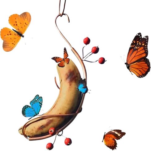 Hanging Banana Butterfly Lifting Butterfly Feeder, 2pieces, yellow in Kuwait