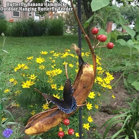Hanging Banana Butterfly Lifting Butterfly Feeder, 2pieces, yellow in Kuwait