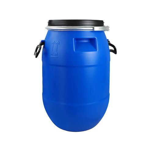 Food Grade Plastic Barrel with Air Tight Lid & Metal Lever-Lock Thickened Emergency Water Storage Barrel with Handle Blue Shipping Barrels for Home Factory Restaurant(60L) in Kuwait