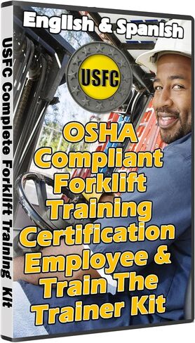 مجموعة أدوات التدريب على سلامة مشغلي الرافعة الشوكية - OSHA 1910.178، الإنجليزية والإسبانية | مجموعة أدوات USB تحتوي على شرائح واختبارات ودليل مدرب لتدريب فريقك على قواعد إدارة السلامة والصحة المهنية in Kuwait