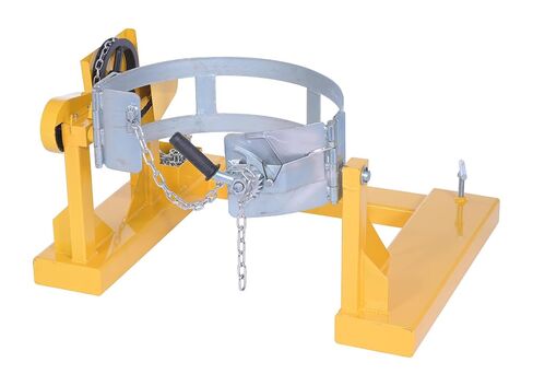 Vestil DCR-205-15 Steel Fork Truck Drum Carrier/Rotator For Steel Drums 55 Gallon 1500 Lb. Capacity Yellow in Kuwait