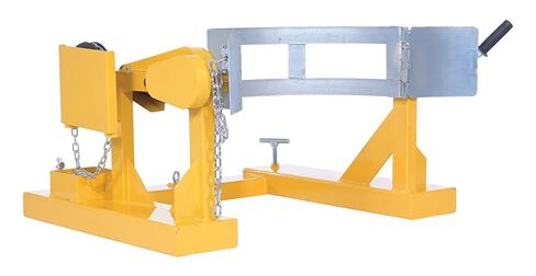Vestil DCR-205-15 Steel Fork Truck Drum Carrier/Rotator For Steel Drums 55 Gallon 1500 Lb. Capacity Yellow in Kuwait