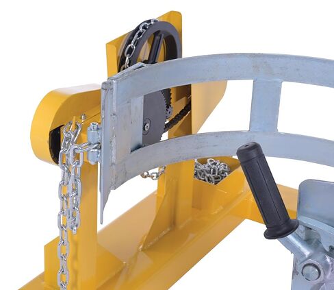 Vestil DCR-205-15 Steel Fork Truck Drum Carrier/Rotator For Steel Drums 55 Gallon 1500 Lb. Capacity Yellow in Kuwait
