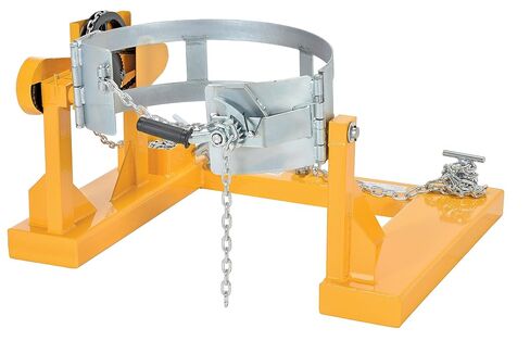Vestil DCR-205-15 Steel Fork Truck Drum Carrier/Rotator For Steel Drums 55 Gallon 1500 Lb. Capacity Yellow in Kuwait
