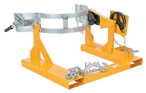 Vestil DCR-205-15 Steel Fork Truck Drum Carrier/Rotator For Steel Drums 55 Gallon 1500 Lb. Capacity Yellow in Kuwait