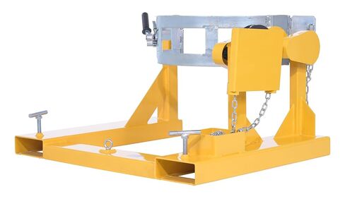 Vestil DCR-205-15 Steel Fork Truck Drum Carrier/Rotator For Steel Drums 55 Gallon 1500 Lb. Capacity Yellow in Kuwait