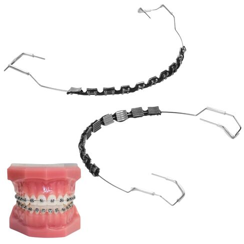 Temporary Fake Braces, Metal Wire Brackets and Orthodontic Ligatures for Dental Students, Black Braces for Teeth, Practice and Classroom Demonstration in Kuwait