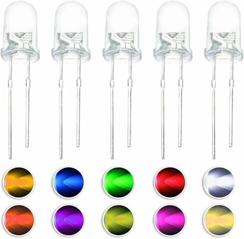 صمامات إضاءة LED 1000 قطعة 5 مم صمام ثنائي LED 5 مم مجموعة متنوعة أبيض أخضر أحمر أزرق أصفر برتقالي وردي أرجواني أبيض دافئ صمام ثنائي باعث للضوء (وردي) in Kuwait