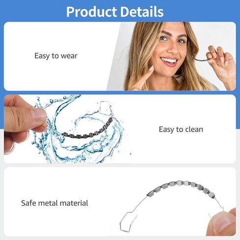 مجموعة الأقواس المزيفة المؤقتة، أقواس الأسلاك المعدنية والأربطة التقويمية لطلاب طب الأسنان، الأقواس السوداء العصرية للأسنان، مثالية للممارسة والتظاهر في الفصول الدراسية in Kuwait