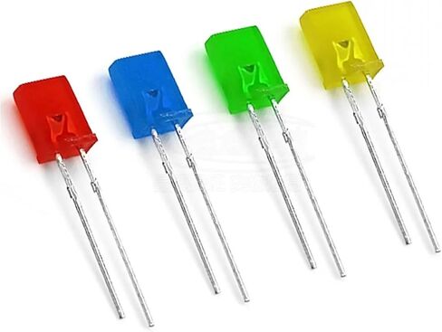 صمامات إضاءة LED 800 قطعة 2X5X7 مربع LED 257 صمام ثنائي باعث للضوء أحمر أبيض أصفر أحمر أخضر أزرق مجموعة إلكترونية ذاتية الصنع منتشرة (أحمر) in Kuwait