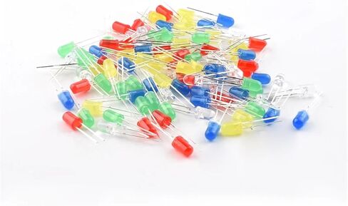 مجموعة صمامات ثنائية باعثة للضوء LED 1000 قطعة 5 مم مع 5 أنواع من الأبيض والأحمر والأخضر والأزرق والأصفر in Kuwait